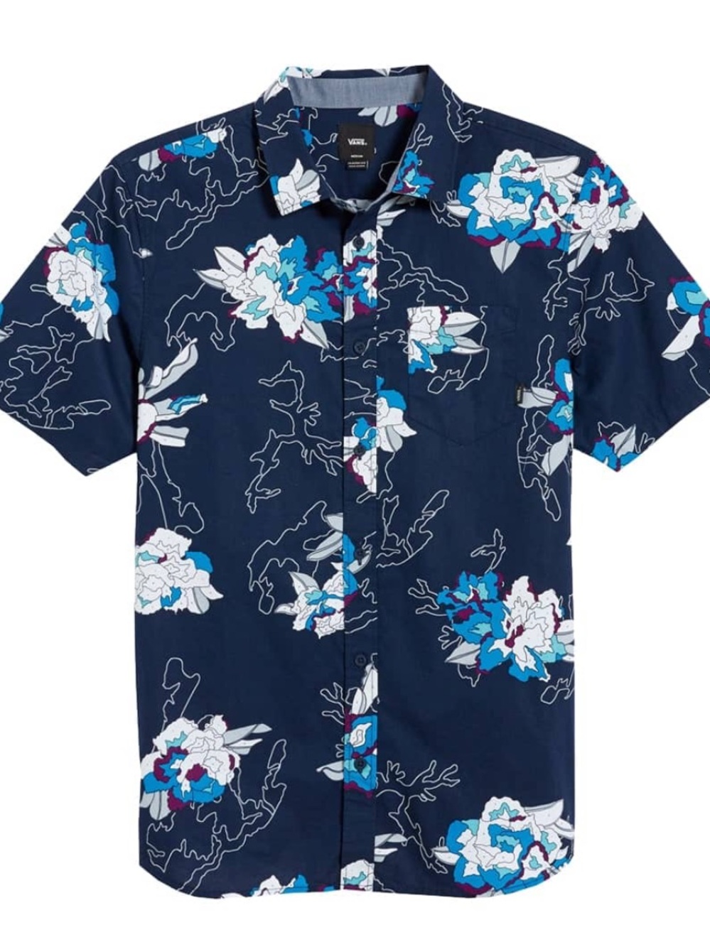 Men's Vans Deacon Tropical Surf Short Sleeve Button Up Shirt Size Large